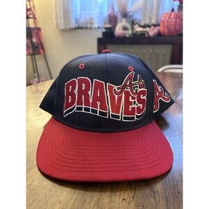 Atlanta Braves Ball Cap Hat Vintage 47 Brand Big Decals SnapBack Hard To Find!